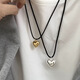 逐青編織繩金屬愛(ài)心項鏈女韓版復古簡(jiǎn)約吊墜百搭時(shí)尚鎖骨鏈男女士頸鏈 銀色愛(ài)心項鏈
