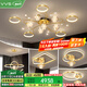 VVS全銅【滿天星】廣東中山燈具套餐客廳燈吸頂燈大燈全屋led燈飾 三室兩廳【全銅滿天星】智能調(diào)光