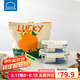 樂扣樂扣（LOCK&LOCK）清新玻璃保鮮飯盒三件套(630ml*1+380ml*1+便當包)LNG428S604白色