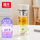 富光雙層玻璃杯泡茶杯茶水分離杯高硼硅直身水杯子辦公車(chē)載女士255ml