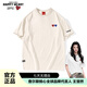 查爾斯桃心【黃霄云同款】短袖T恤男女情侶款雙愛(ài)心刺繡圓領(lǐng)寬松透氣淺卡XL