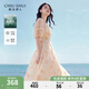 秋水伊人氣質(zhì)優(yōu)雅風(fēng)裙子2025年夏季新款女時尚高腰百搭V領(lǐng)連衣裙 米粉 XL