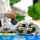 萬(wàn)仟堂（Edenus）茶具套裝家用 客廳送禮茶具 陶瓷功夫 高檔茶具整套  秋荷一池02 雪蘭釉1壺1海1承6杯（不含茶盤(pán)）