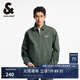 杰克·瓊斯（JACK&JONES）25年男裝春秋款外套男多色商務(wù)休閑夾克翻領(lǐng)100%純棉行政夾克短款 E03百里香綠 L