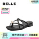 百麗（Belle）鐘楚曦同款珠珠女孩1.0新中式?jīng)鲂疀鲂珺1887BL4 墨染黑-拖鞋2.0 38 (240mm)
