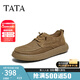 TATA復(fù)古打孔透氣皮鞋男士棕色真皮爸爸鞋2025夏新款73X20BM5 棕色 41