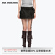 ANN ANDELMAN【鐘晨瑤同款】純色設(shè)計(jì)感直筒拼接腰頭洗水工裝短裙半身裙 軍綠色 S