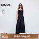 ONLY2025夏季新款吊帶連體長褲高腰寬松闊腿休閑褲女|125244001 H1Z黑色 L L褲長減短