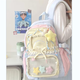 卡特駱高顏值書(shū)包女小學(xué)生初高中生少女雙肩包旅游輕便新款大容量背包女 藍色【帶三個(gè)星星+星星掛件】