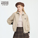 Teenie Weenie小熊女裝外套2025年秋季新款簡(jiǎn)約翻領(lǐng)設計工裝風(fēng)夾克