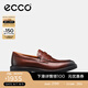 愛步（ECCO）樂福鞋男 皮鞋商務鞋英倫一腳蹬皮鞋 都市倫敦525654 深棕紅52565401053 40