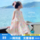 圖圖小象女童連衣裙兒童公主裙蝴蝶結(jié)背心裙碎花裙 粉色  160 身高約160cm