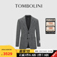 東博利尼秋冬休閑西服復(fù)古男士上衣紳士西裝外套青年西服潮七夕禮物 灰黑人字紋 S 165/88A(46)