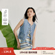 茵曼（INMAN）復(fù)古百搭牛仔馬甲背心2025夏季女裝新款短款顯瘦無袖馬夾上衣  牛仔藍(lán) S