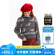 ELLE KIDS童裝 法式經(jīng)典羊毛馬海毛混紡女童毛衣開衫秋冬針織外套 灰色 165 (M)