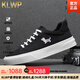 KLWP香港國際正品2025新款時(shí)尚刺繡帆布鞋男韓版百搭透氣輕便休閑鞋 黑色[正品男鞋] (245mm) 39