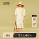 LESS【0壓系列】休閑度假風彌散印花桑蠶絲短袖連衣裙2O5G10900 750黃色系多彩混雜色 L