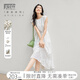 對(duì)白新中式國(guó)風(fēng)印花連衣裙女2025夏季新款后背綁帶設(shè)計(jì)感氣質(zhì)裙子 鏤空花 M
