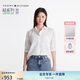 TOMMY HILFIGER【輕松感】25新款春夏女裝純棉府綢亞洲版寬松長袖襯衫45382 白色YCF S 34