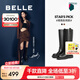 百麗（Belle）七夕禮物周雨彤同款盛裝舞步美拉德騎士靴女商場款長筒靴C1L1DDG4 黑色 【周雨彤同款】 38 (240mm)