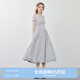 樂(lè)町針?biāo)笃唇踊òL(zhǎng)裙設(shè)計(jì)感機(jī)能風(fēng)短袖裙涼感T恤裙 灰色（現(xiàn)貨） S