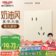 德力西（DELIXI）開(kāi)關(guān)插座806免噴涂啞光磨砂大板斜五孔插座10A銀桂黃