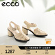 愛步（ECCO）羅馬涼鞋女 優(yōu)雅媽媽百搭透氣粗跟編織風(fēng)高跟鞋 雕塑222723 石灰色22272301378 37