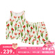 Milkbarn2025春夏新品嬰兒背心短褲套裝寶寶家居服空調(diào)服兒童童裝 春日郁金香 110 (3-4歲-參考身高100-110cm)