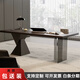 意式極簡(jiǎn)書桌輕奢現(xiàn)代家用辦公桌電腦桌客廳高級(jí)感大長(zhǎng)桌工作臺(tái) 黑色橡木（E0級(jí)國產(chǎn)實(shí)木多層板） 2000x800x750mm
