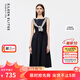 朗姿歐洲EiLEEN ELITEE2025年秋新款高級感無袖A字時尚氣質(zhì)連衣裙 暮色藏藍色 S