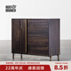 NORHOR英國(guó)Root Branch原版北歐表情/中古復(fù)古橡木FOY移門(mén)抽屜餐邊柜G 煙熏色 現(xiàn)貨 112x45x95cm