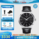 天梭（TISSOT）【官方授權(quán)店】瑞士手表 新款夢(mèng)圓系列1853自動(dòng)機(jī)械男表 黑盤皮帶T129.407.16.051.00