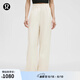 lululemon丨Stretch Woven 女士腰部褶邊闊腿褲 LW5HTOA 淺象牙白 L