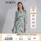 PORTS寶姿春夏新品女裝七分袖收腰顯瘦連衣裙LM8D058MPP095 奶綠色印花 L (8)