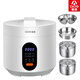 愛德（aide）316不銹鋼內(nèi)膽0涂層全自動(dòng)3L電壓力鍋電高壓鍋智能飯煲電飯鍋小型迷你1小2-3人家用多功能無涂層 白色3L(超厚316L不銹鋼雙膽+蒸籠蒸盤) 3L