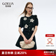 歌莉婭針織開衫女夏季穿搭2025新款獨特提花短袖T恤上衣1E6R6J300 00B黑色 S