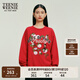 Teenie Weenie小熊女裝秋冬桃運(yùn)滿滿紅色圓領(lǐng)學(xué)院休閑寬松衛(wèi)衣上衣 紅色 M (165)