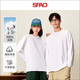 SPAO韓國同款重磅純棉長袖T恤男女同款春秋純色休閑上衣SPDX25SD01LD 白#純色 XL