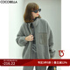 COCOBELLA時(shí)尚立領(lǐng)顆粒絨休閑短外套女加厚保暖毛絨夾克SC33 灰色 S