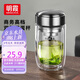 明霞玻璃杯帶茶隔雙層高硼硅玻璃水杯茶水分離車載杯子男泡茶杯