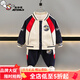 奧特曼衣服童裝男童套裝秋裝棒球服男寶寶春秋冬季兒童小男孩運動(dòng)外套潮 熱售藏青色 【外套+褲子】 120 cm 【建議身高115cm左右】