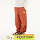 papa爬爬夏新款涼感兒童網(wǎng)眼運(yùn)動(dòng)褲男女童防蚊褲防曬褲子束腳透氣 橘紅色 100 cm