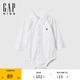 GAPGap嬰兒2025春季新款牛津布小熊刺繡連體衣兒童裝爬服美版876709