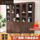 臻馳中式全實(shí)木書柜帶玻璃門組合 現(xiàn)代簡(jiǎn)約書櫥書架落地展示書房家具 五門書柜2米【全實(shí)木】