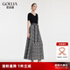 歌莉婭（GOELIA）馬面裙新中式氣質(zhì)改良國風(fēng)半身裙長裙子1C2R2B06A 65C淺灰底黑玫瑰提花 S