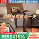 木藝生氣動(dòng)升降床邊桌可移動(dòng)折疊邊桌電腦桌學(xué)習(xí)書(shū)桌小桌子站立式工作臺(tái) 【氣動(dòng)折疊桌板】胡桃色加大桌面 氣動(dòng)升降-分區(qū)桌面