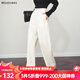 Olrain歐芮兒白色休閑風鐮刀褲女夏季2025新款高腰垂感時尚直筒褲 白色 M 160/68A/M