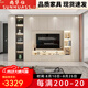 尚華仕電視柜背景墻一體組合柜法式奶油風(fēng)大小戶型家用壁掛式電視背景墻 送貨上門包安裝 A2款：200*32*230