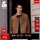 杰克·瓊斯（JACK&JONES）25年男裝秋季休閑外套男寬松多口袋翻領(lǐng)仿麂皮行政夾克短款上衣 E10深棕色 S （170）