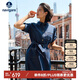 Navigare意大利小帆船女全棉薄款連衣裙寬松牛仔中長裙2322875506 藍(lán) XL 